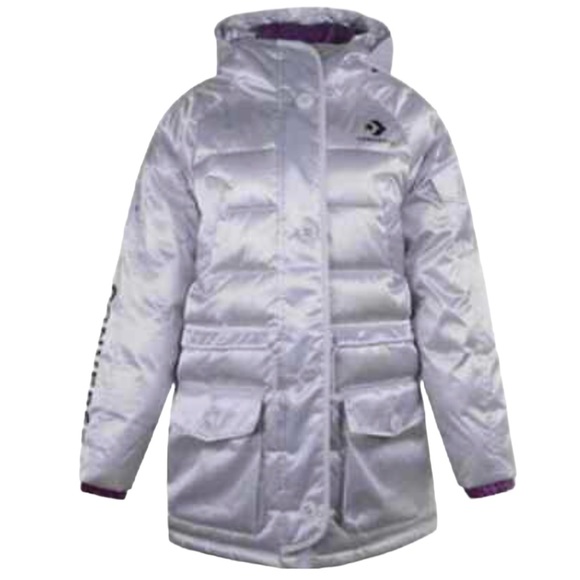 💖MEGA SALE💖 Iridescent Sideline Down Jacket Silver S XS 10006987-A01 - Picture 1 of 8